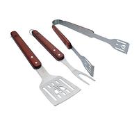 LAGUIOLE - Set Barbecue 3 Ustensiles Pratiques - Spatule - Fourchette - Pince - Acier Inoxydable, Bois - Coffret Cadeau - pour légumes, viandes, Poissons, grillades