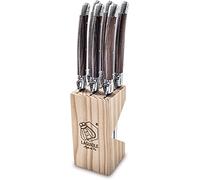 Laguiole Style de Vie Lot de 6 couteaux à steak Premium Line - Épaisseur : 1,8 mm - Couleur bois