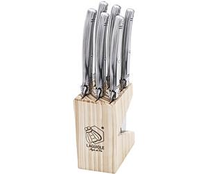Laguiole Style de Vie Premium Line Couteaux à Steak Chiaro Set de 6, Acier, métal argenté