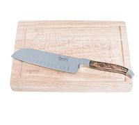 Laguiole Style de Vie Santoku Luxury Line, avec Planche à découper en Bois d'olivier