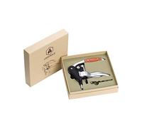 LAGUIOLE - Tire-Bouchon avec Levier à crémaillère - Aluminium et Bois - avec vrille de Remplacement - Coffret Cadeau - métal, Aluminium, Bois - Noir, Marron