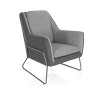 LAGUN 1 places - Fauteuil rembourré Gris Clair/Gris Foncé