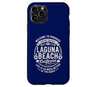 Laguna Beach California USA Vintage Paradise Illustration Coque pour iPhone 11 Pro