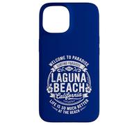 Laguna Beach California USA Vintage Paradise Illustration Coque pour iPhone 15