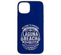 Laguna Beach California USA Vintage Paradise Illustration Coque pour iPhone 15 Plus