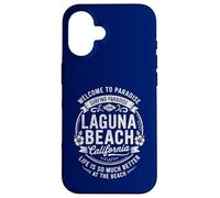 Laguna Beach California USA Vintage Paradise Illustration Coque pour iPhone 16