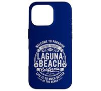 Laguna Beach California USA Vintage Paradise Illustration Coque pour iPhone 16 Pro