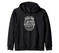 Laguna Beach California USA Vintage Paradise Illustration Sweat à Capuche