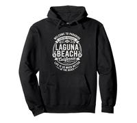 Laguna Beach California USA Vintage Paradise Illustration Sweat à Capuche