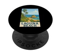 Laguna Beach, Le Paradis des Vacances rétro en Californie PopSockets PopGrip Adhésif