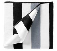 Laguna Beach Textile Co. Serviette de Plage surdimensionnée à Rayures Noir et Gris