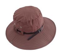 LAGUOE Chapeau cloche pliable coupe-vent et respirant pour pêcheur en plein air à large bord soleil pour voyage, printemps, aventure, bob pour activités de plein air, Café rouge., taille unique