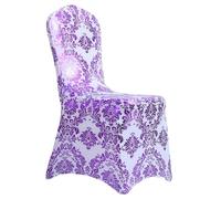 LAGUOE Housse de chaise extensible à imprimé doré, douce et résistante qui améliore n'importe quelle salle à manger ou salle de réunion, décoration de fête de Noël