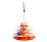 LAGUOE Jouet à plumes pour chats Plateau tournant Chaton Roller Tracks Interactif Education Ennui Puzzle Baguette Baguette d'intérieur pour chats d'intérieur