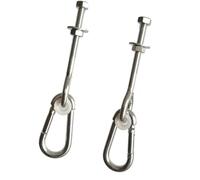 LAGUOE Lot de 2 chaises suspendues avec crochet en métal robuste de 300 kg - Balançoire ergonomique d'extérieur adaptée pour adultes et enfants