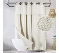 Lagute SnapHook Rideau de Douche sans Crochet TrueColor | Doublure Amovible | Voir par Le Haut | Lavable en Machine | Crème