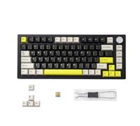LAGWKX Clavier mécanique compact à 75 % remplaçable à chaud, montage sur joint, disposition TKL filaire rétroéclairé RVB pour PC, ordinateur portable, Windows et joueurs de saisie (noir)