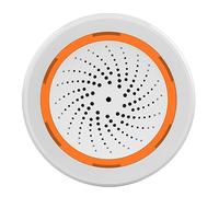 Lahdrhab Sirène Sonore et Lumière Intelligente ZigBee Capteur Smart Life Système de Sécurité Maison Tuya Passerelle Hub Alarme Orange/Blanc