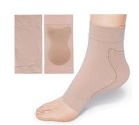 Lahkvor 1 Paire Chaussettes de Soin Talon, Protection en Gel de Silicone pour Pieds Secs, Chaussettes Hydratantes Anti-Crevasses, Doux pour la Peau, pour Hommes et Femmes, Couleur Chair