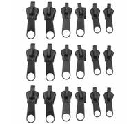 Lahkvor 18 Pièces Curseurs de Fermeture Éclair Noirs, Pièces de Rechange en Métal pour Réparation, Tête de Zipper pour Vestes, Pantalons, Sacs, Valises, Accessoire Durable