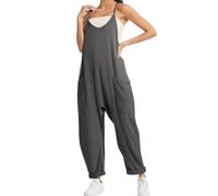 Lahloya Combinaison de maternité Lahloya Combinaison de maternité une pièce, combinaison de maternité surdimensionnée en coton pour femme, gris foncé, L