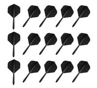 lahnao 15 Pièces Tiges et Ailettes de Fléchettes Intégrées, Noir Flechettes Pointe Plastique 2BA, Accessoire Flechette Standard en Lastique de 75 mm avec Diamètre Fileté pour Jeu de Fléchettes