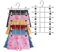 Lahnaokfis 2 Pcs Cintres Pantalons, Cintres Porte-Pantalons Métal Crochet Pivotant à 360°, Cintre Jupes Femme Gain Place, Pinces Antidérapants Clips Réglables pour Soutien-Gorge, Jeans, Vêtements