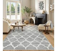 Lahome Moroccan Machine Washable Rug - 5x7 Area Rugs for Living Room Non-Slip Grey 5x7 Bedroom Rugs Throw Large Modern Trellis Carpet for Entryway Office Kitchen Dining Room Rug Decor (5'x7', Gray)