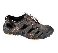 LAHTI PRO Sandales de travail pour homme L30607 avec semelle extérieure profilée antidérapante en caoutchouc, Gris/noir/orange, 44 EU