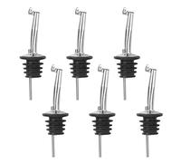 Lahviuu Bec Verseurs,6pcs Acier Inoxydable Huile d'olive Verseur Bouteille Bouchon Verseur Doseur Alcool,pour Liqueur, Vin, Huile, Liqueur, Sirop, Vinaigre, Cocktail, Jus