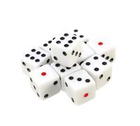 Lahviuu Dés Polyédriques,10 pcs D6 Dés Jdr Dès Jeu de Rôle Role Playing Dice Polyédrique Jeu de Dés pour MDG MTG RPG Donjons et Dragons Heroquest 16mm Blanc