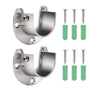 Lahviuu Lot de 2 supports pour rideaux en forme de U pour montage au plafond de barres et rails d'armoire (32 mm)