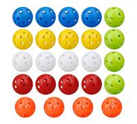 Lahviuu Lot de 24 balles de golf creuses colorées en plastique pour jeux d'enfants, pratique de swing, utilisation à la maison, 42 mm