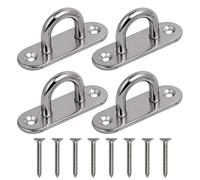 Lahviuu Plaque à œil en Acier Inoxydable,4 pcs M5 Plaque Oeillet Plaque de Couverture Crochets de Plafond,Fixation pour Crochets Muraux Chaises Suspendues Auvent Accessoires de Bateau