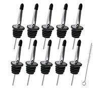 Lahviuu Verseurs de Bouteilles,10 pcs Verseurs Vitesse en Acier Inoxydable Bec Verseur Doseur Alcool Doseur Cocktail, pour huiles de liqueur, de vinaigre, de sirop ou d'olive