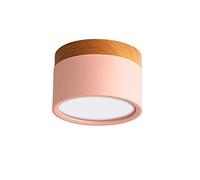 LAI HO Downlight À LED, Luminaire De Plafond Monté en Surface À LED Moderne en Bois Nordique, Projecteur Blanc Froid en Aluminium pour Couloir De Cuisine De Salle À Manger,Rose,15W