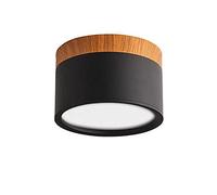 LAI HO Downlight À LED, Luminaire De Plafond Monté en Surface À LED Moderne en Bois Nordique, Projecteur Blanc Froid en Aluminium pour Couloir De Cuisine De Salle À Manger,Noir,15W