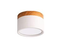 LAI HO Downlight À LED, Luminaire De Plafond Monté en Surface À LED Moderne en Bois Nordique, Projecteur Blanc Froid en Aluminium pour Couloir De Cuisine De Salle À Manger,Blanc,15W