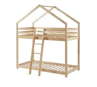 Lit cabane superposé Château des Anges Beige 90x190 - Laïba Kids
