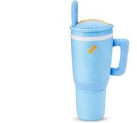 LAIBUY Jouet interactif couineur à mâcher pour chien avec design unique de tasse et de poignée, matériau résistant à la mastication avec son stimulant, plaisir durable pour chiens actifs (bleu)