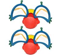 LAIBUY Lunettes de déguisement drôles avec nez rouge de clown - Lunettes fantaisie pour fête de Noël