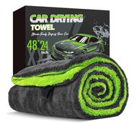 LAIBUY Serviette de séchage pour VUS pleine grandeur, 121,9 x 61 cm, serviette de nettoyage de voiture double face en microfibre avec technique de fil torsadé, 1200 g/m², super absorbante