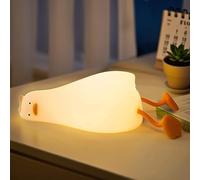 LAIBUY Veilleuse LED plate allongée en forme de canard, 3 niveaux à intensité variable, jolies lampes en silicone spongieuses pour allaitement, tout-petits, bébés, enfants