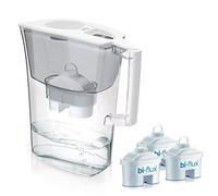 LAICA Carafe filtrante Stream Line - Blanc - Capacité 2,3L - 13 filtres bi-flux inclus, Préserve les minéraux et réduit les substances indésirables - Minuterie digitale - Made in Italy