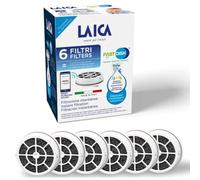 Laica Fast Disk - Lot de 6 filtres pour bouteille et gourde filtrante, brevetés à charbon actif, 100% fabriqués en Italie, filtration instantanée, durée 1 mois/120 L