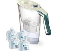 - Kit J9059 - Carmen Tosca - Carafe filtrante avec 4 filtres Bi-Flux - Plastique - Couleurs : crème et Vert foncé