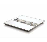 LAICA PS1082N Pèse-personne Mediterranean Breeze, marron | Écran LCD, verre trempé, design italien inspiré des faïences, alimentation à piles, charge maximale 180 kg