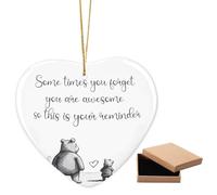Laicaii Pendentif en forme de cœur en céramique - Cadeau de remerciement « You Forgot How Awesome You Are Awesome You Are » avec ficelle dorée et boîte cadeau, cadeaux de reconnaissance pour femmes
