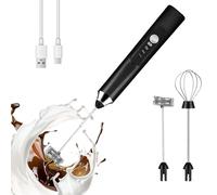 Laicky lait mousseur portable rechargeable 2000mAH Électrique mousseur à lait avec 2 fouets inoxydable, 3 vitesses mélangeur de boisson café mousseur pour latte, cappuccino, matcha, oeuf