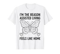 L'aide à la Vie Autonome se Sent comme chez soi | AIDANT du CNA T-Shirt Graphique avec Valeur, Homme, Blanc, L